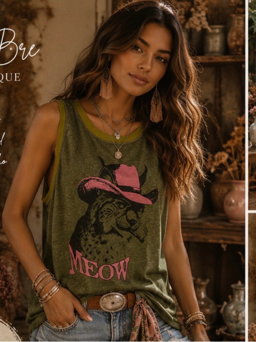 I LOVE LINEN Cat's Meow Tunic Tank